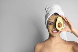 Face mask with avocado 