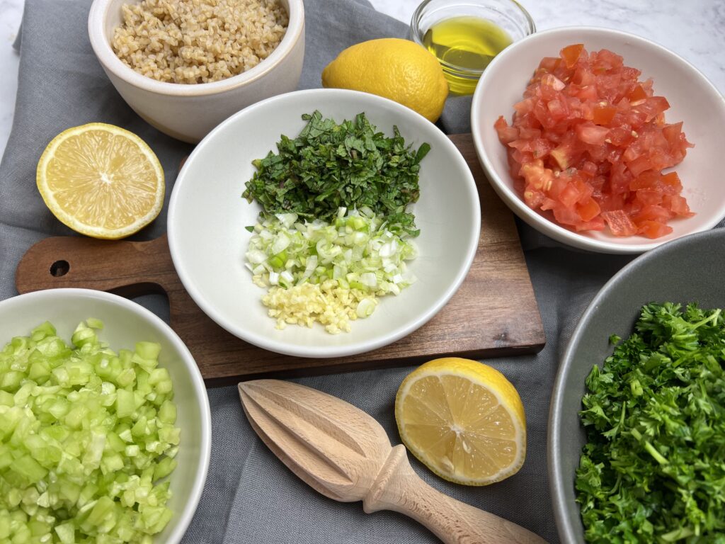 Tabbouleh ingredients 