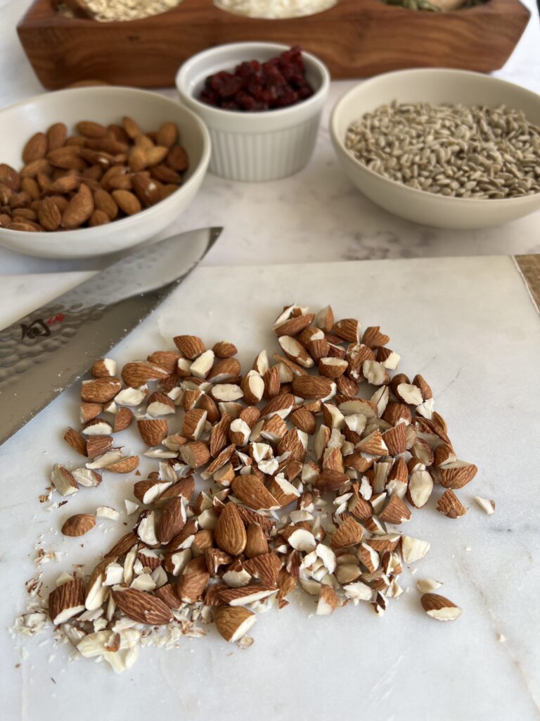 chopped nuts for the granola mix